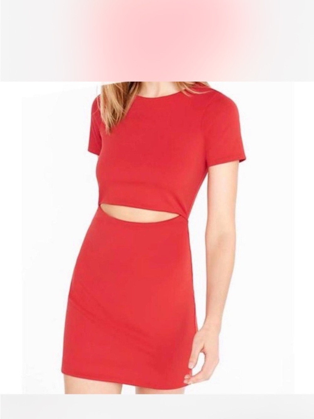 Red Express dress with zipper detail and front cutout size 0